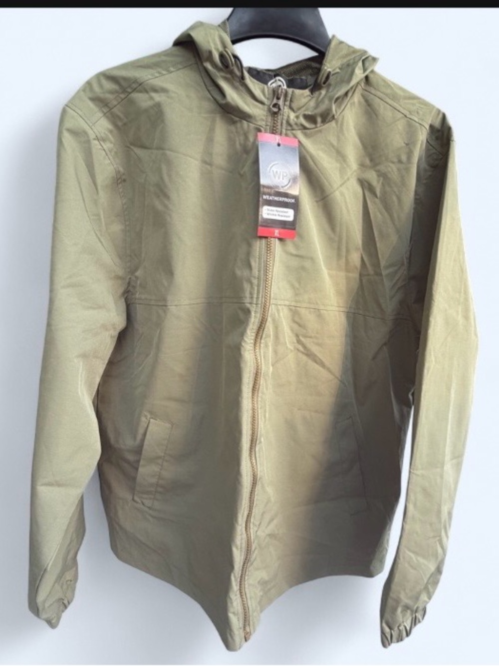 NWT  Lightweight Olive Hooded Jacket - Weatherproof